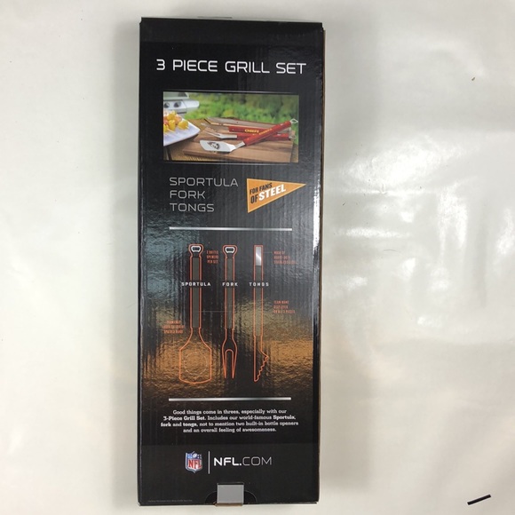 NFL New England Patriots 3 Piece Grill Set - Picture 3 of 5
